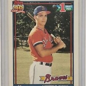 Chipper Jones 1st Draft Rookie Pick Card!! Topps, 1991!! Collectible Item!!